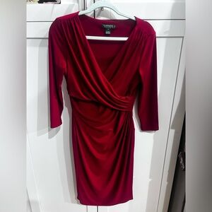 Lauren Ralph Lauren Deep Red Long Sleeve Dress